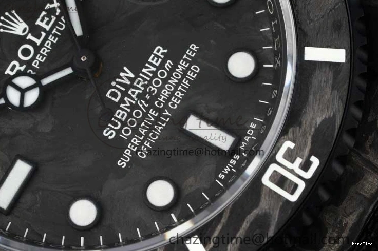 MiroTime 0210 AllSeason Submariner DIW Carbon VSF 1:1 Best Edition Black White Dial on Black Nylon Strap VS 2165